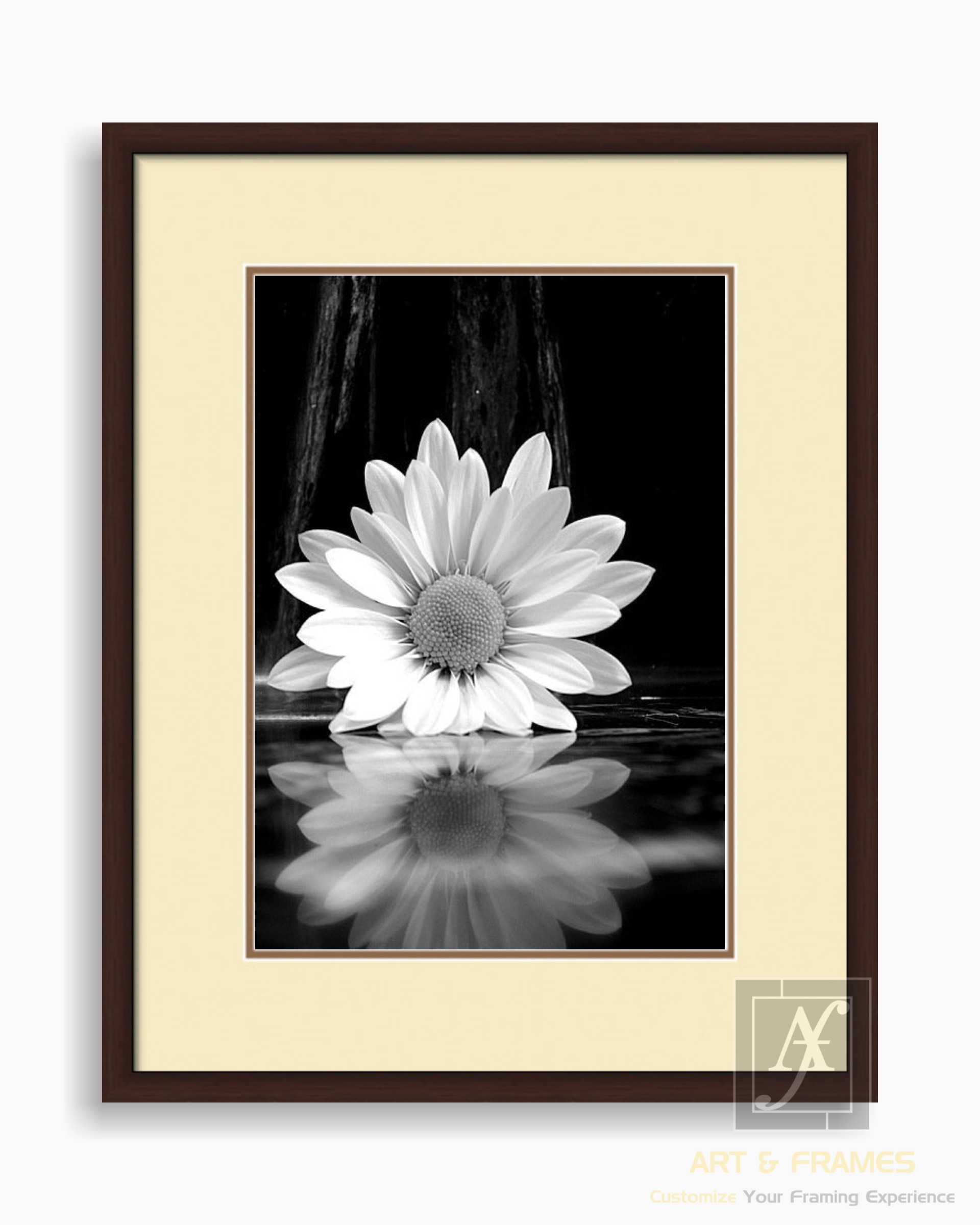 FLORAL ART WITH FRAME & DOUBLE MOUNT (17)
