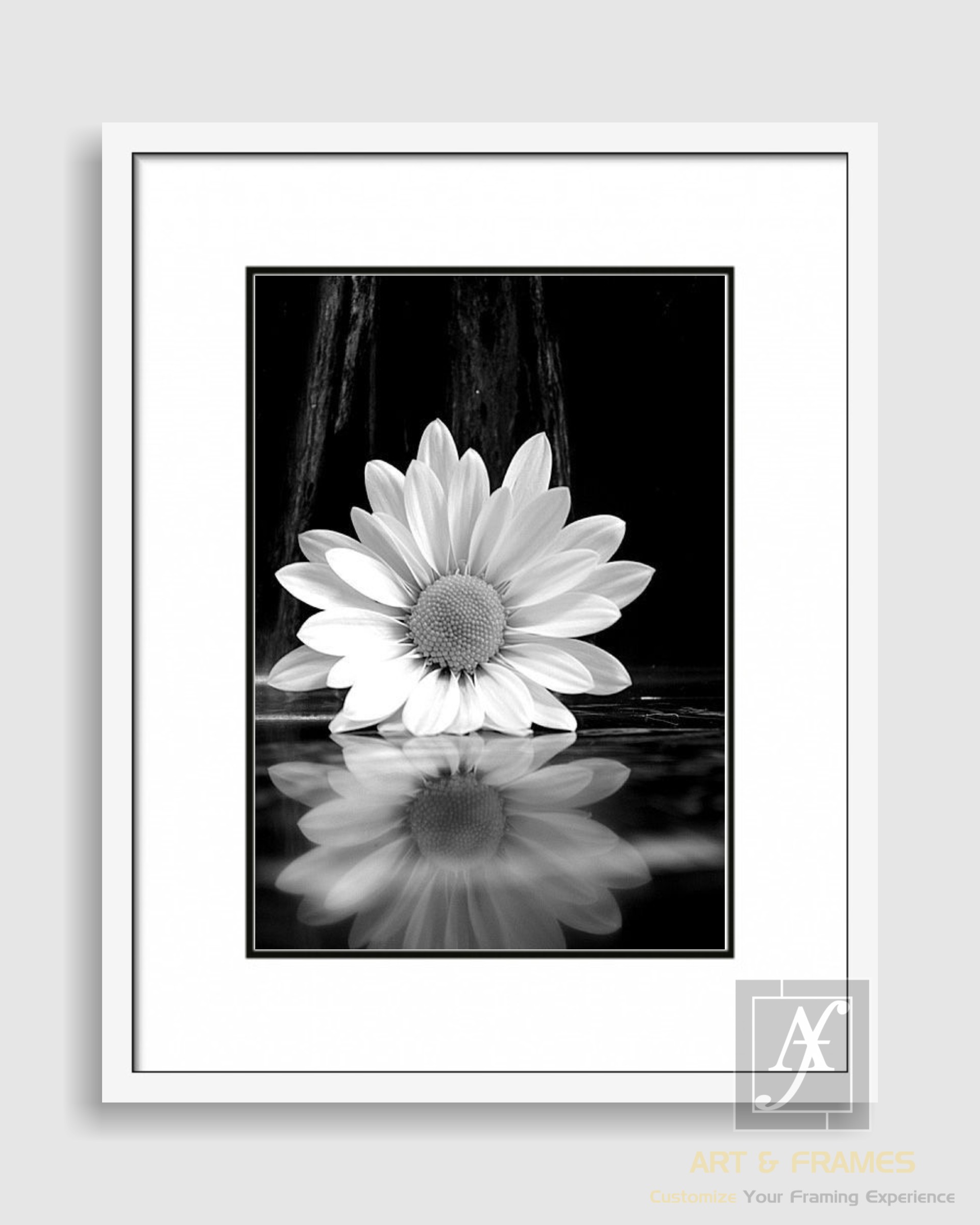 FLORAL ART WITH FRAME & DOUBLE MOUNT (17)