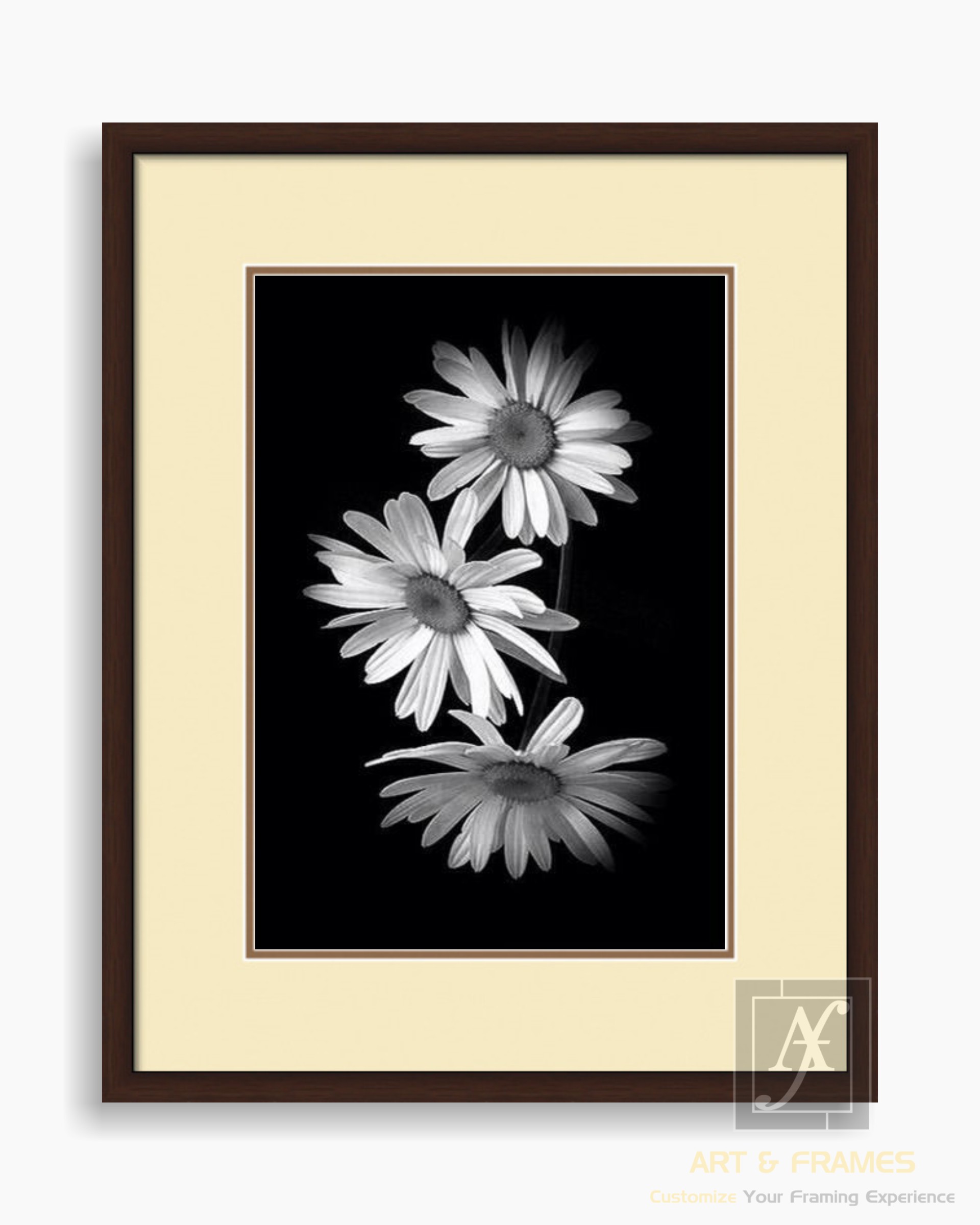 FLORAL ART WITH FRAME & DOUBLE MOUNT (20)
