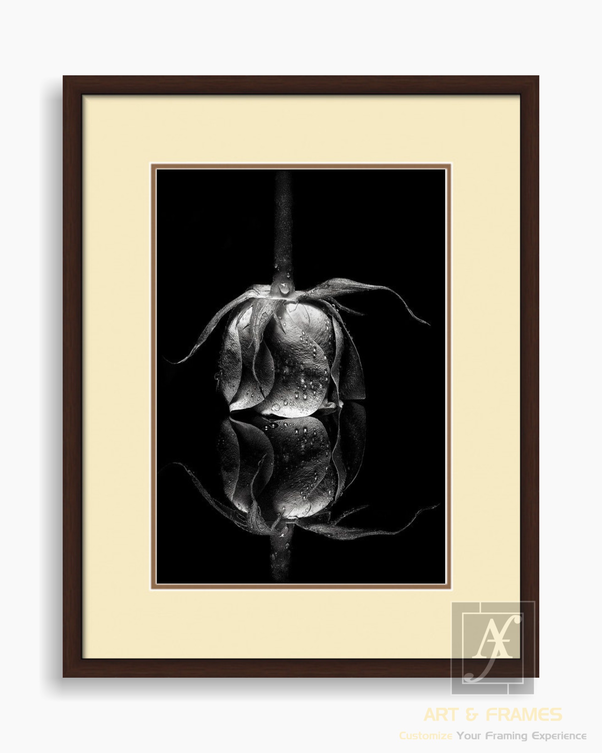 FLORAL ART WITH FRAME & DOUBLE MOUNT (4)