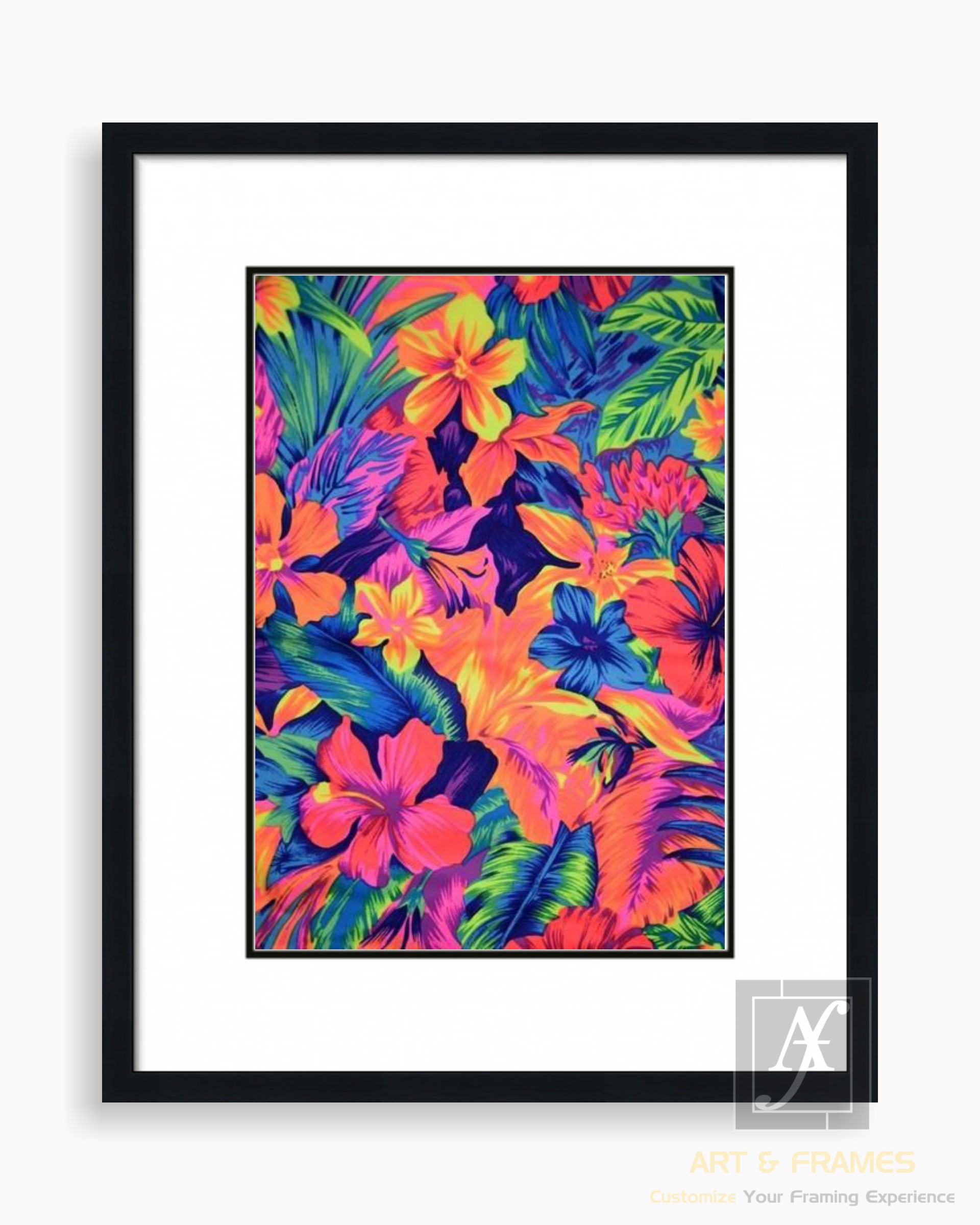 FLORAL ART WITH FRAME & DOUBLE MOUNT (41)
