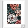 FLORAL ART WITH FRAME & DOUBLE MOUNT (58)
