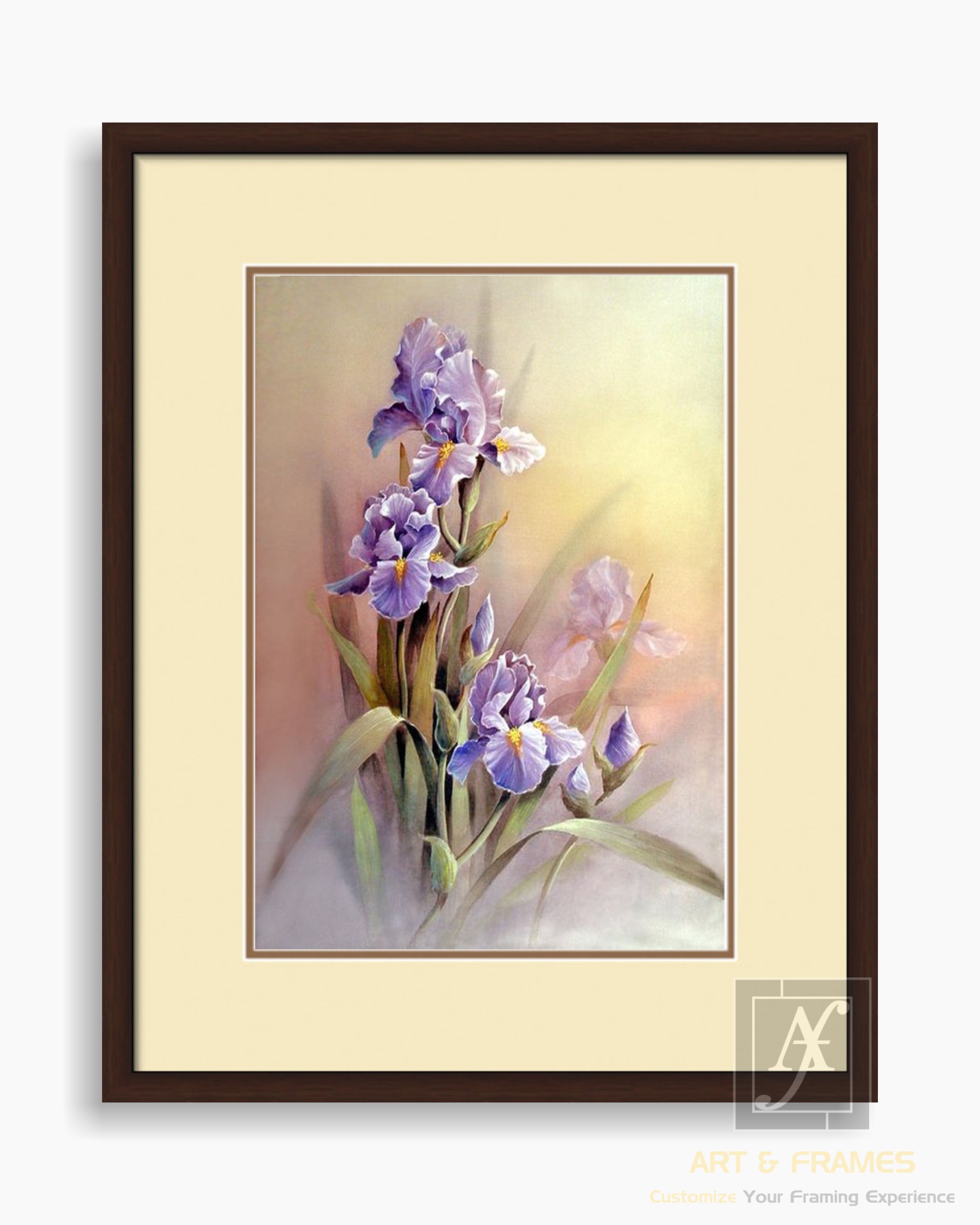 FLORAL ART WITH FRAME & DOUBLE MOUNT (62)