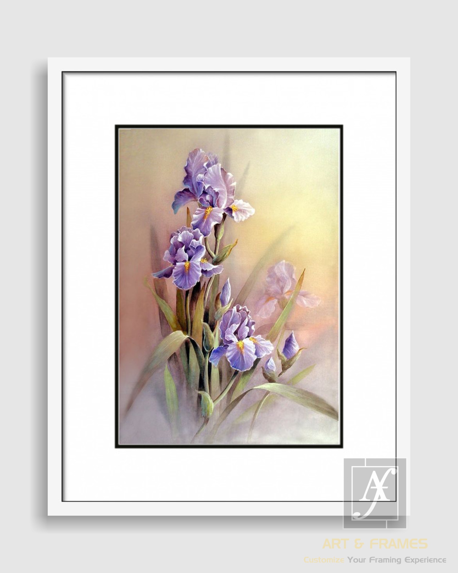 FLORAL ART WITH FRAME & DOUBLE MOUNT (62)