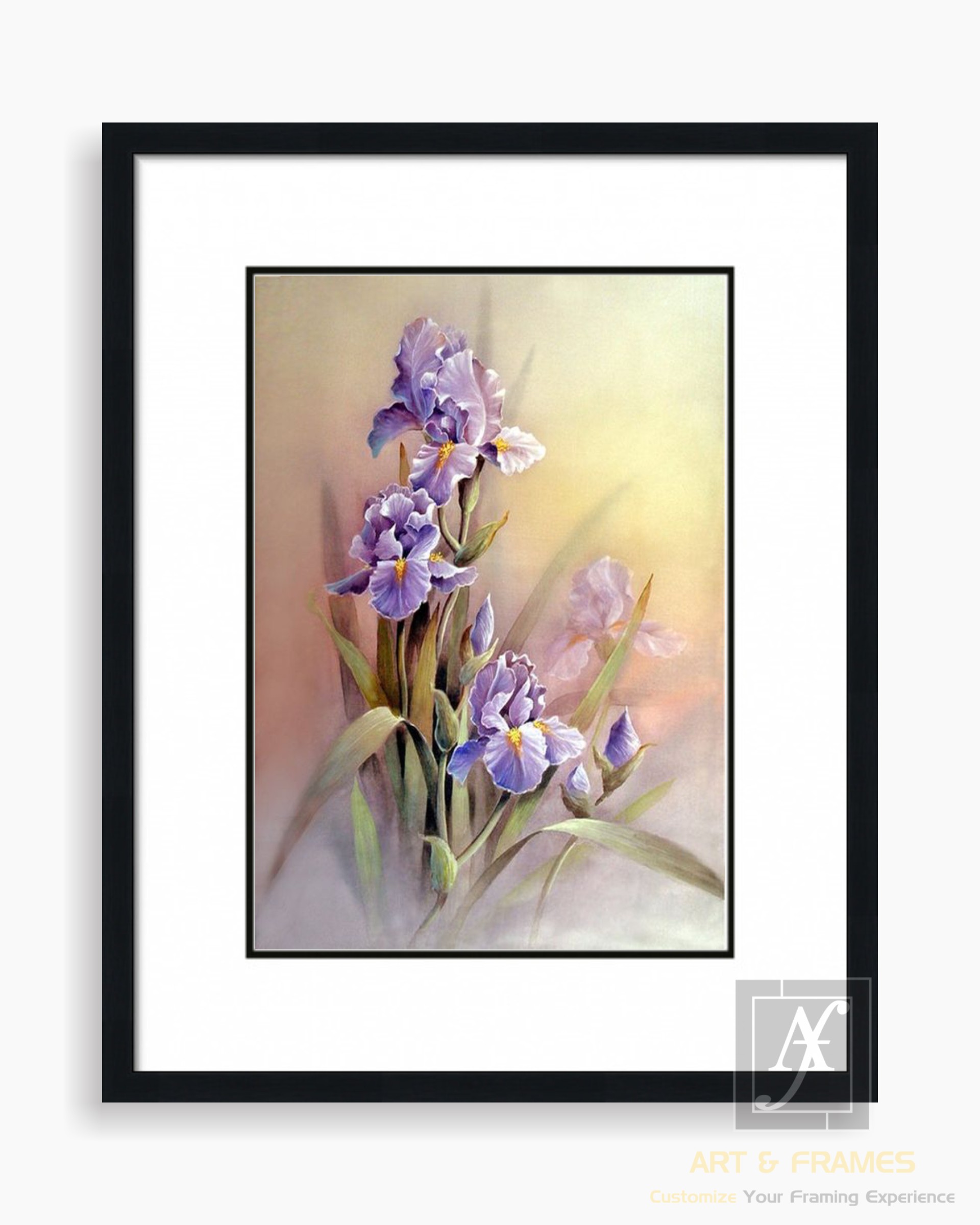 FLORAL ART WITH FRAME & DOUBLE MOUNT (62)